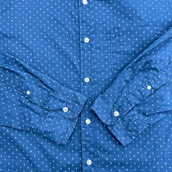 J. Crew Men's Button Down Shirt Size Large, Classic Stretch Cotton Blend, Blue - Picture 9 of 12